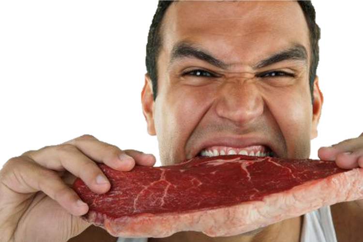 insan eti yiyen birini görmek