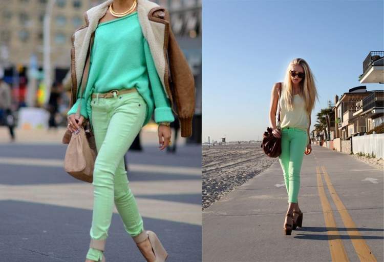 yeşil pantolon giymek