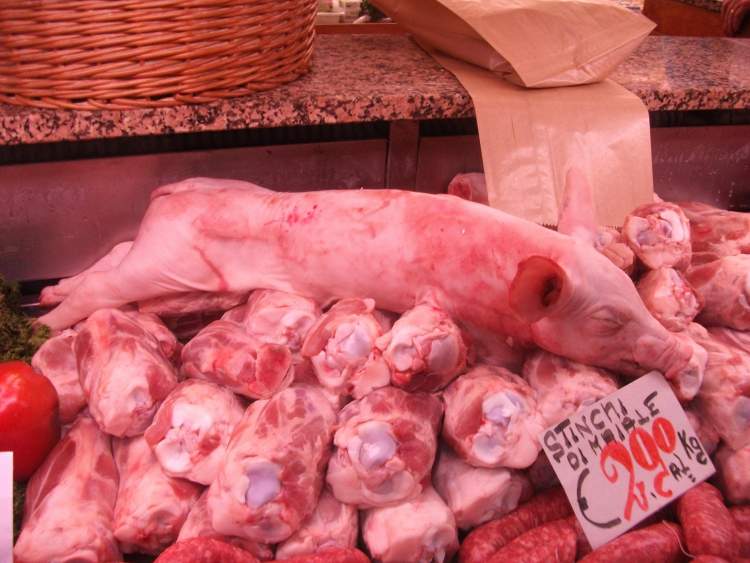 çiğ domuz eti görmek