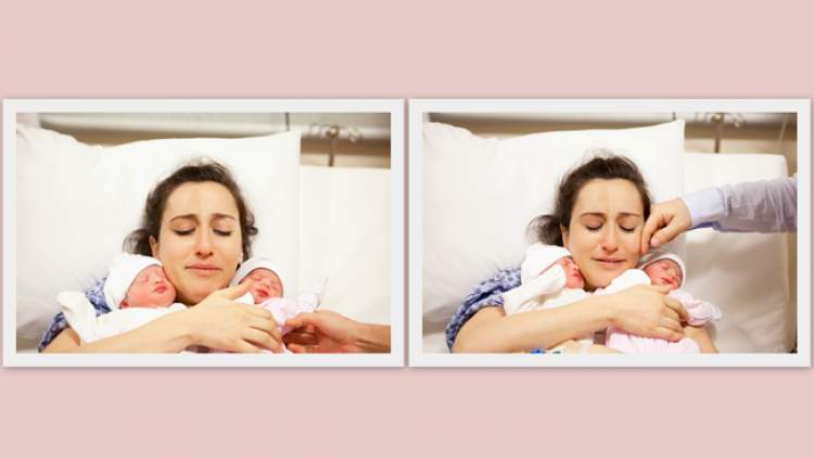 ikiz bebek doğuran kadın görmek