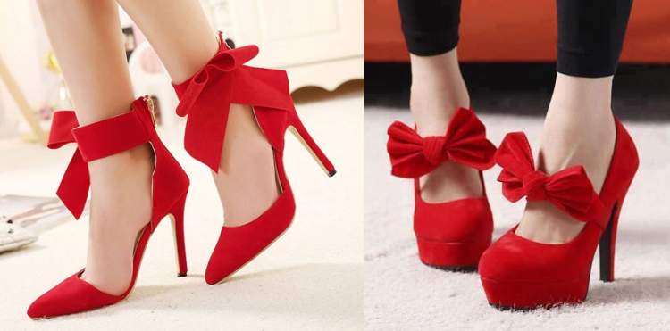 kırmızı topuklu ayakkabı denemek