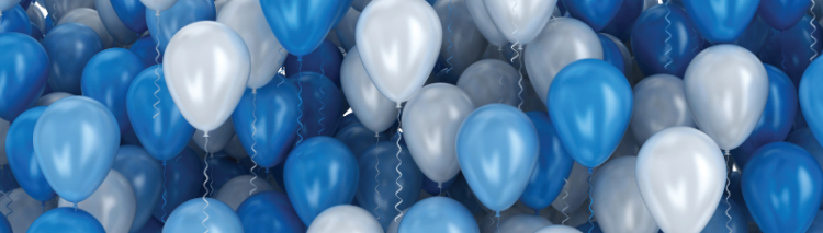 mavi ve beyaz balon görmek