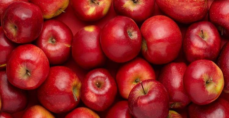 yerden kırmızı elma toplamak